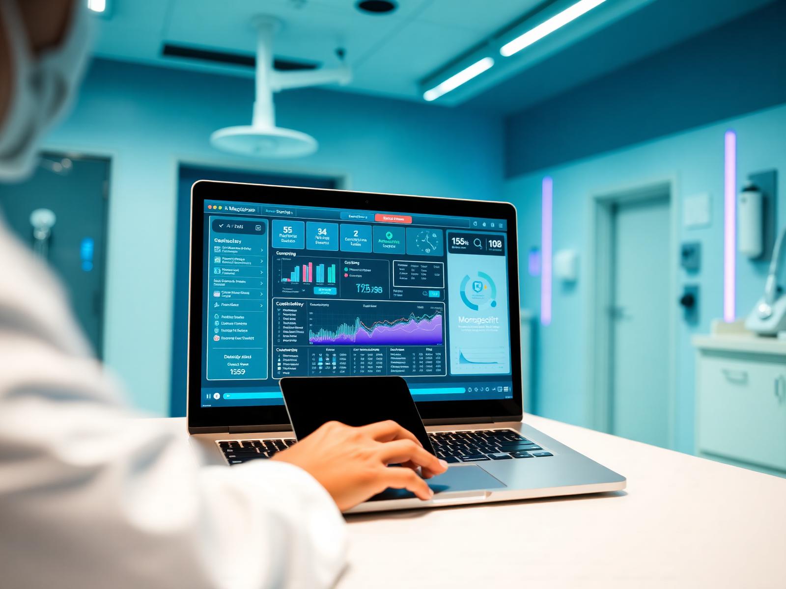 Profesional médico usando AdstraMed